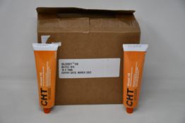 Ten boxed as new CHT Silcoset 158 (Thixotropic, black acetoxy silicone sealant).