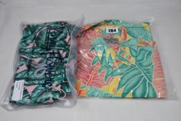 An as new Kenny Flowers the Tropical Chancer shirt (M - RRP £56) and The Fronds with Benefits swim