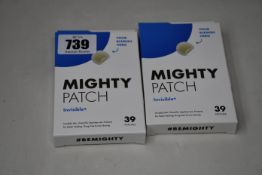 Eighteen Herocosmetics boxes of Mighty Patch invisible blemish hero (39 patches per box).