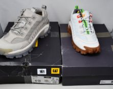 Two pairs of as new CAT Intruder trainers (UK 9, 13).