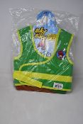 Six as new BikyBiky handled vest cycling aids for children in green.
