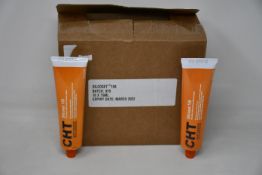 Ten boxed as new CHT Silcoset 158 (Thixotropic, black acetoxy silicone sealant).