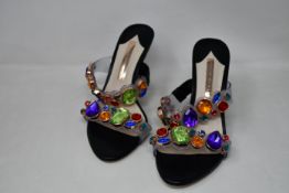 A pair of Sophie Webster black gem studded shoes (EU 37, Possibly ex-display - No box).