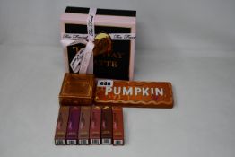 Four boxed as new Too Faced Born This Way Matte foundations, three Too Faced Pumpkin Spice eye