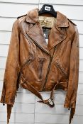 A ladies as new Matchless Elisabeth Blouson Western Edition leather jacket in brown (M - RRP €
