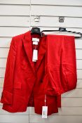 A women's as new Hugo Boss two-piece Responsible suit in red (Both size 12 - RRP jacket £369,