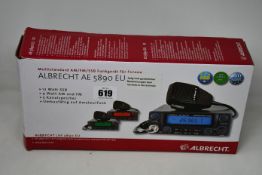 A boxed Albecht AE-5890 EU Mobile CB radio.