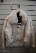 A women's as new The Kooples Natural Bear fake fur coat (Size 1 - RRP €425).