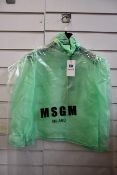 An as new MSGM green silk top (Tag 40).
