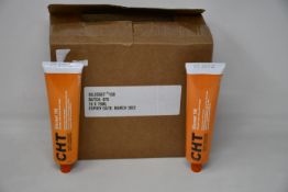 Ten boxed as new CHT Silcoset 158 (Thixotropic, black acetoxy silicone sealant).