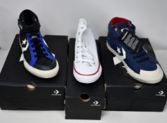 Four pairs of as new junior/youth Converse footwear; two Pro Blaze Strap Hi (UK 5), Chuck Taylor All