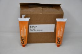 Ten boxed as new CHT Silcoset 158 (Thixotropic, black acetoxy silicone sealant).
