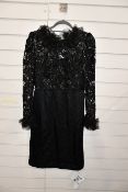 An as new Jenny Packham Solene lace-tulle overlay dress in black (Size 10 - RRP £2260).