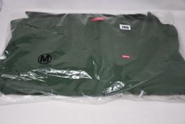 An as new Supreme Small Box crewneck sweatshirt in green (M).