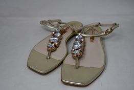 A pair of Sophie Webster gold gem studded shoes (EU 37, Possibly ex-display - No box).