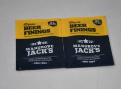 A large quantity of Mangrove Jack's Liquid Beer Finings 20ml (Approximately 360, BBE: 10/22).
