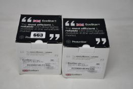 Five boxed as new PhotonStar EcoStar 600+ polished chrome LED downlights.