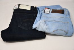 Four pairs of as new G-Star Raw jeans (W27/L30, W28/L30, 2 x W28/L32).