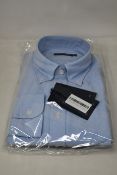 An as new Thom Sweeney casual Oxford button down collar blue shirt (16.5” - RRP £260).