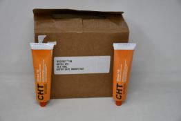 Ten boxed as new CHT Silcoset 158 (Thixotropic, black acetoxy silicone sealant).