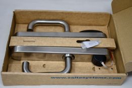 A boxed Salto XS4 Proximity lock for use with Salto key card systems.