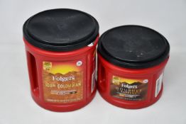 Assorted Folgers coffee tubs to include: four 865g Gourmet Supreme blend, one 865g Breakfast