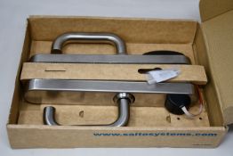 A boxed Salto XS4 Proximity lock for use with Salto key card systems.