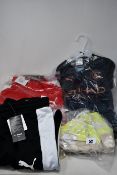 Five items of assorted as new Puma sportswear; T7 track jacket in red (L), T7 track pants in red (