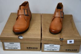 Two pairs of as new Adesso Hattie tan buckle boots (Sizes 36, 39 - RRP £45 each).