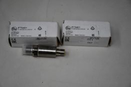 Two boxed IFM Electronic PT5401 pressure sensors.