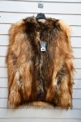 An as new Donna Salyers Fabulous Furs Red Fox faux fur hook vest (XL - RRP $179).