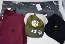 Two as new Superdry Echo Beach jackets (XL, XXL - RRP £42 each), a Superdry Outdoorsman cap,