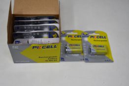 Six as new boxes of ten PKCell NI-MH 9V rechargeable batteries.
