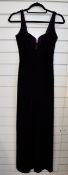 An as new Galvan Velvet Eclipse jumpsuit in aubergine (Size 34 - RRP £1.095).