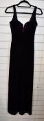 An as new Galvan Velvet Eclipse jumpsuit in aubergine (Size 36 - RRP £1.095).