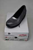 A pair of as new MBT Physiological Footwear Harper metallic pewter ballet flats (UK 5).