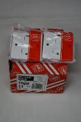 Three boxes of ten MK Logic Plus 13A 1 Gang Double Pole Switched Connection Units (K1060 WHI).