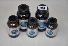 A quantity of as new Viridian health supplements to include Ester-Capsules, Organic sage capsules,