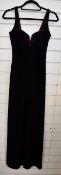 An as new Galvan Velvet Eclipse jumpsuit in aubergine (Size 36 - RRP £1.095).