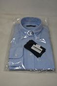 An as new Thom Sweeney casual Oxford button down collar blue shirt (14.5” - RRP £260).
