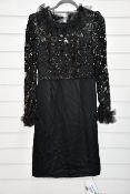 An as new Jenny Packham Solene lace-tulle overlay dress in black (Size 10 - RRP £2260).