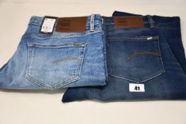 Four pairs of as new G-Star Raw jeans (All W36 L 2 x 32, 2 x 34).