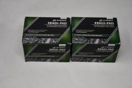 Five boxed Iradisect Eradi-Pad Pre-Baited crawling insect glue pads (100pc per box).