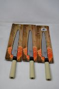 Three as new Mercer Culinary Asian 240mm Sashimi Knives PN: M24010PL (Over 18's only)