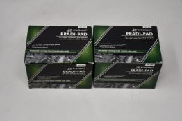 Five boxed Iradisect Eradi-Pad Pre-Baited crawling insect glue pads (100pc per box).