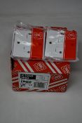 Three boxes of ten MK Logic Plus 13A 1 Gang Double Pole Switched Connection Units (K1060 WHI).