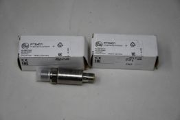 Two boxed IFM Electronic PT5401 pressure sensors.