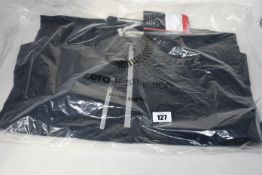 A men's as new Zero Restriction Z500 1/4 Zip Pullover in black/metallic silver (Medium).