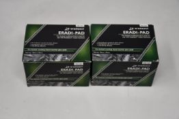 Five boxed Iradisect Eradi-Pad Pre-Baited crawling insect glue pads (100pc per box).