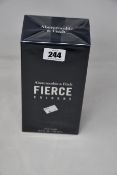 A boxed as new 296ml bottle of Abercrombie and Fitch Fierce eau de cologne.